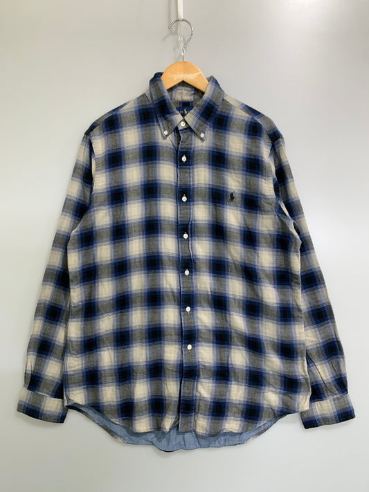【中古品】【メンズ】 RALPH LAUREN ラルフローレン OMBRE CHECH L S SHIRT オンブレ チェック ロングスリーブ シャツ 長袖 チェック シャツ 147-260830-hu-19-min サイズ：L カラー：ブルー/ブラック/ホワイト（チェック） 万代Net店