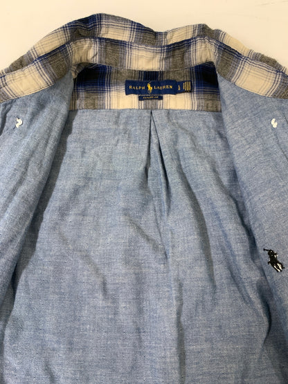 【中古品】【メンズ】 RALPH LAUREN ラルフローレン OMBRE CHECH L S SHIRT オンブレ チェック ロングスリーブ シャツ 長袖 チェック シャツ 147-260830-hu-19-min サイズ：L カラー：ブルー/ブラック/ホワイト（チェック） 万代Net店