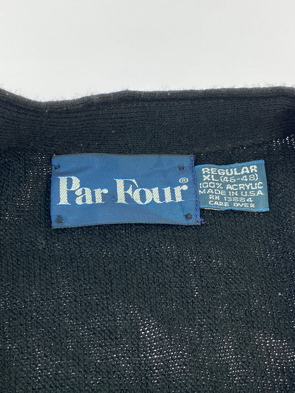 【中古品】【メンズ】 PAR FOUR パーフォー 90S ACRYLIC CARDIGAN アクリルカーディガン ニット 長袖 146-260910-ta-01-min サイズ：XL カラー：ブラック 万代Net店