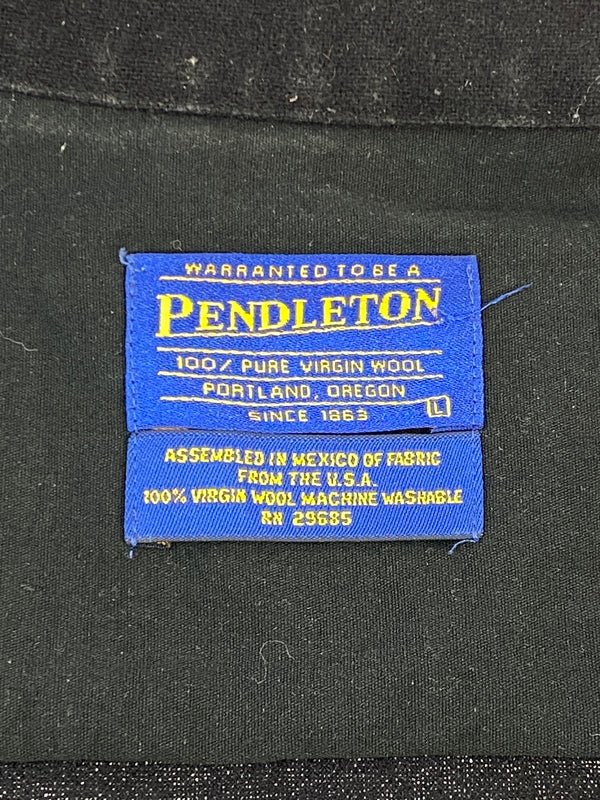 【中古品】【メンズ】 PENDLETON ペンドルトン BOARD SHIRT AA022-20042-R ボードシャツ 開襟シャツ オープンカラー 長袖シャツ 146-260910-ta-06-min サイズ：L カラー：ブラック 万代Net店