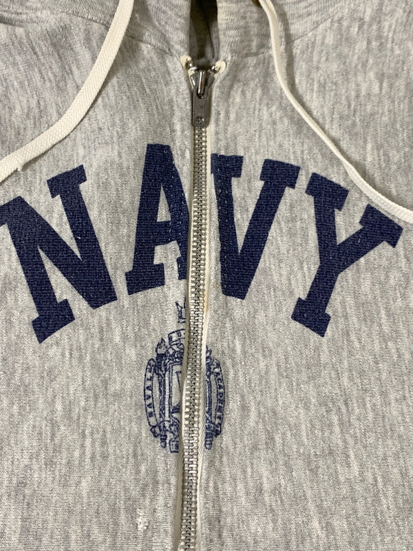 【中古品】【メンズ】 CHAMPION チャンピオン 80S U.S.NAVY REVERSE WEAVE HALF ZIP HOODIE 80年代 USネイビー リバース ウィーブ ハーフ ジップ フーディ 146-260830-hu-01-min サイズ：M カラー：グレー 万代Net店