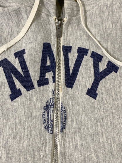 【中古品】【メンズ】 CHAMPION チャンピオン 80S U.S.NAVY REVERSE WEAVE HALF ZIP HOODIE 80年代 USネイビー リバース ウィーブ ハーフ ジップ フーディ 146-260830-hu-01-min サイズ：M カラー：グレー 万代Net店