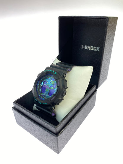 【中古品】【メンズ】 G-SHOCK ジーショック クォーツウォッチ GA-100BL-1A 腕時計 メンズ カシオ Gショック レトロスポーツテイスト 196-260830-em-53-min カラー：ネオンパープル ブラック×パープル 万代Net店