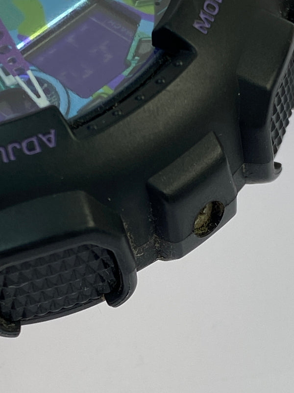 【中古品】【メンズ】 G-SHOCK ジーショック クォーツウォッチ GA-100BL-1A 腕時計 メンズ カシオ Gショック レトロスポーツテイスト 196-260830-em-53-min カラー：ネオンパープル ブラック×パープル 万代Net店