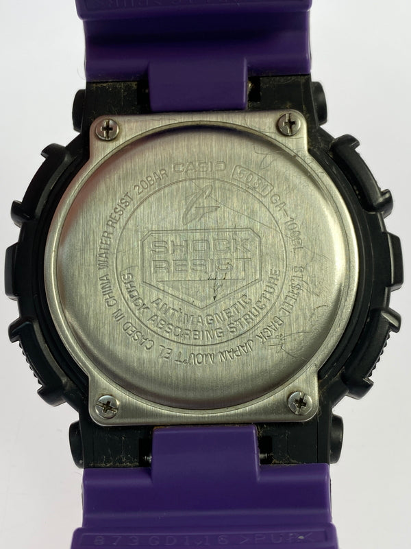 【中古品】【メンズ】 G-SHOCK ジーショック クォーツウォッチ GA-100BL-1A 腕時計 メンズ カシオ Gショック レトロスポーツテイスト 196-260830-em-53-min カラー：ネオンパープル ブラック×パープル 万代Net店
