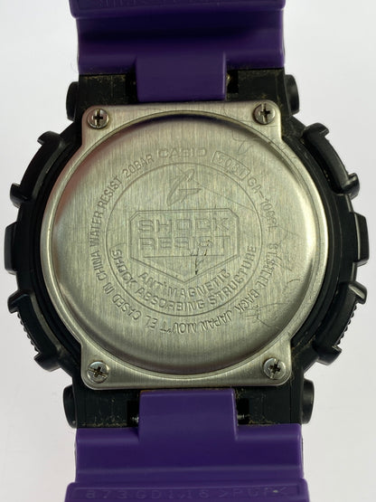 【中古品】【メンズ】 G-SHOCK ジーショック クォーツウォッチ GA-100BL-1A 腕時計 メンズ カシオ Gショック レトロスポーツテイスト 196-260830-em-53-min カラー：ネオンパープル ブラック×パープル 万代Net店