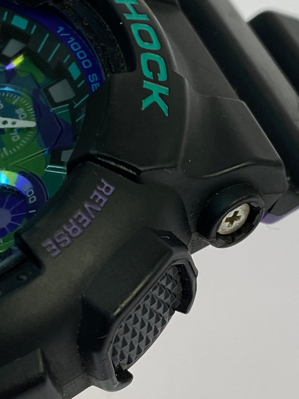 【中古品】【メンズ】 G-SHOCK ジーショック クォーツウォッチ GA-100BL-1A 腕時計 メンズ カシオ Gショック レトロスポーツテイスト 196-260830-em-53-min カラー：ネオンパープル ブラック×パープル 万代Net店