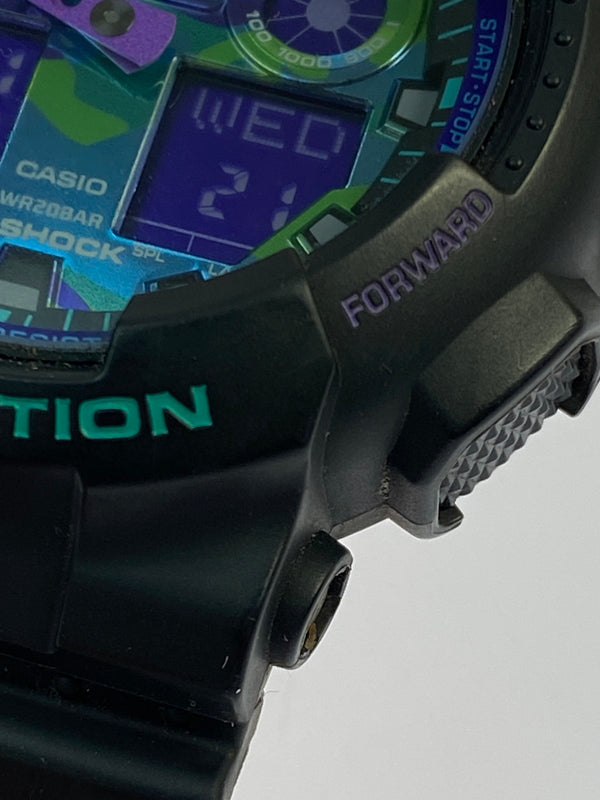 【中古品】【メンズ】 G-SHOCK ジーショック クォーツウォッチ GA-100BL-1A 腕時計 メンズ カシオ Gショック レトロスポーツテイスト 196-260830-em-53-min カラー：ネオンパープル ブラック×パープル 万代Net店