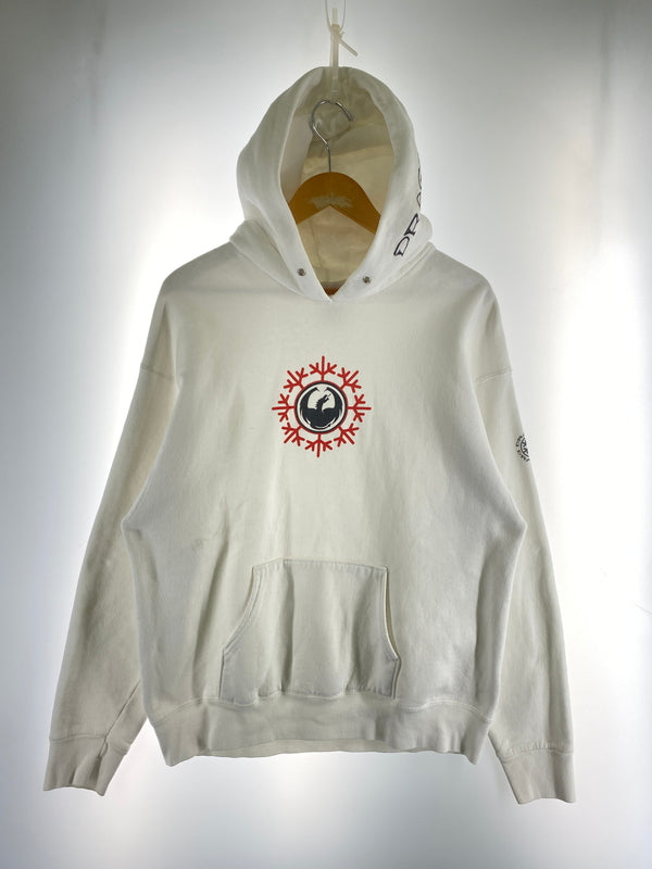 【中古品】【メンズ】 DRAGON ドラゴン 90S HOODIE 90年代 フーディー 龍 竜 デザイン パーカー メンズ トップス ヴィンテージ 146-260901-em-18-min サイズ：L カラー：ホワイト 万代Net店