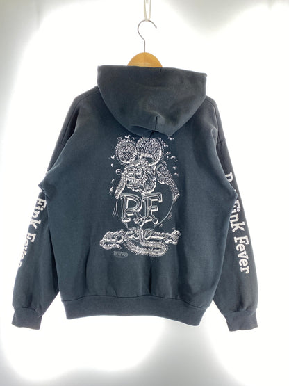 【中古品】【メンズ】 RAT FINK ラット フィンク 90-00S PRINT HOODIE 90年代 00年代 プリント フーディ パーカー トップス 146-260830-hu-60-min サイズ：表記なし 不明 カラー：ブラック（色あせ） 万代Net店
