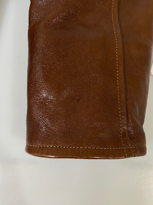 【中古品】【メンズ】 BUZZ RICKSON'S バズリクソンズ × WILLIAM GIBSON ウィリアム・ギブソン 63812 N-1 LEATHER JACKET レザージャケット メンズ アウター デッキジャケット ミリタリー 145-260901-em-33-min サイズ：36 カラー：ブラウン 万代Net店