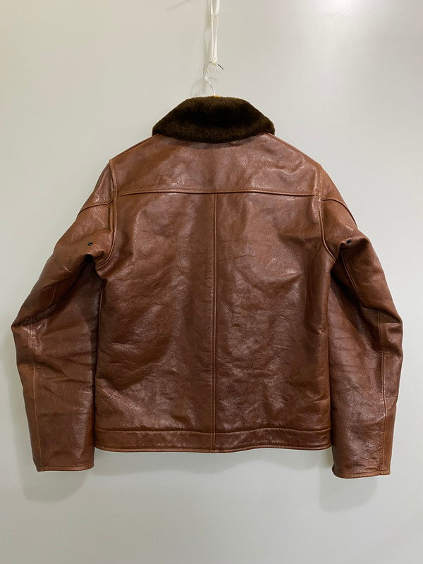 【中古品】【メンズ】 BUZZ RICKSON'S バズリクソンズ × WILLIAM GIBSON ウィリアム・ギブソン 63812 N-1 LEATHER JACKET レザージャケット メンズ アウター デッキジャケット ミリタリー 145-260901-em-33-min サイズ：36 カラー：ブラウン 万代Net店