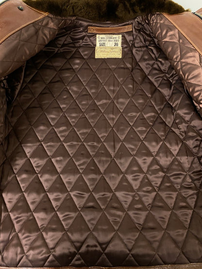 【中古品】【メンズ】 BUZZ RICKSON'S バズリクソンズ × WILLIAM GIBSON ウィリアム・ギブソン 63812 N-1 LEATHER JACKET レザージャケット メンズ アウター デッキジャケット ミリタリー 145-260901-em-33-min サイズ：36 カラー：ブラウン 万代Net店