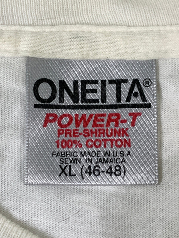 【現状渡し品】【メンズ】 ONIEITA オニータ 90's CHRISTIANITY DEVIL PRINT S/S TEE 90年代 プリント ショートスリーブTシャツ 半袖Tシャツ トップス 146-260831-yn-18-min サイズ：XL（46-48） カラー：ホワイト 万代Net店