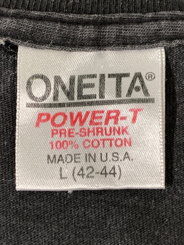 【中古品】【メンズ】 ONEITA オニータ 90S DRAGON PRINT S/S TEE 90年代 ドラゴン プリント ショートスリーブ Tシャツ メンズ トップス ヴィンテージ 146-260901-em-09-min サイズ：L（42-44） カラー：ブラック 万代Net店