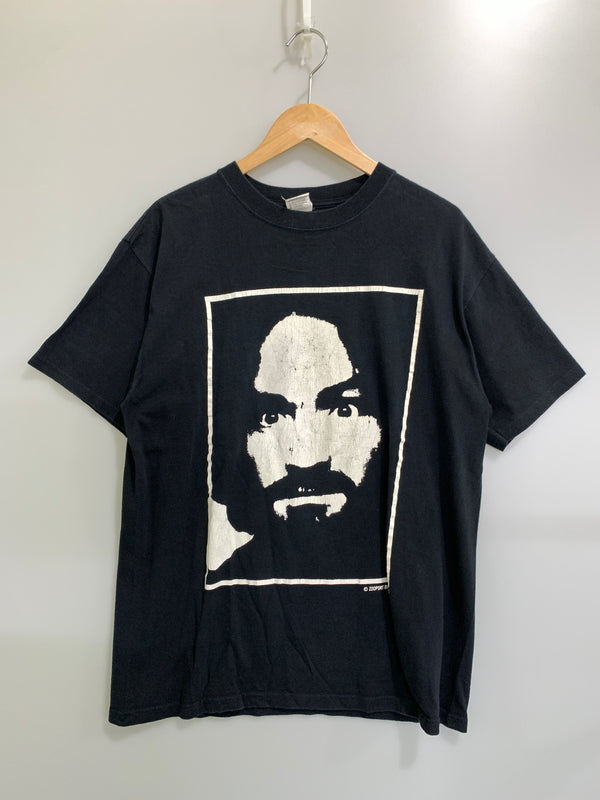 【中古品】【メンズ】 ANVIL アンヴィル ZOO PORT CHARLES MANSON S/S TEE ズー ポート チャールズ マンソン ショートスリーブ 半袖Tシャツ メンズ トップス 146-260901-em-10-min サイズ：L カラー：ブラック 万代Net店