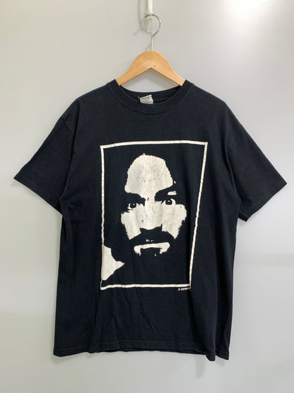 【中古品】【メンズ】 ANVIL アンヴィル ZOO PORT CHARLES MANSON S/S TEE ズー ポート チャールズ マンソン ショートスリーブ 半袖Tシャツ メンズ トップス 146-260901-em-10-min サイズ：L カラー：ブラック 万代Net店