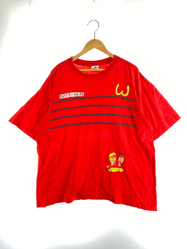 【現状渡し品】【メンズ】 BELTON ベルトン 90S BEAVIS AND BUTT-HEAD S S TEE 90年代 ビーバス・アンド・バットヘッド ショートスリーブ ティー 半袖 146-260830-hu-59-min サイズ：XL カラー：レッド 万代Net店