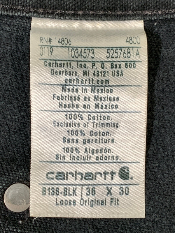 【現状渡し品】【メンズ】 CARHARTT カーハート DOUBLE KNEE WORK PANTS B136-BLK ダブルニー ワークパンツ ボトムス 157-260831-yn-24-min サイズ：36×30 カラー：ブラック 万代Net店