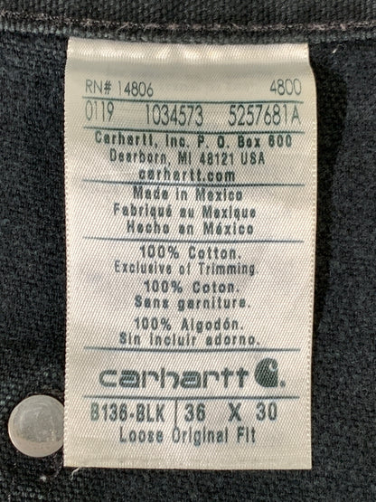 【現状渡し品】【メンズ】 CARHARTT カーハート DOUBLE KNEE WORK PANTS B136-BLK ダブルニー ワークパンツ ボトムス 157-260831-yn-24-min サイズ：36×30 カラー：ブラック 万代Net店
