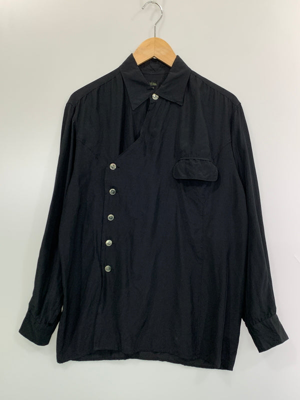 【中古品】【メンズ】 JEAN PAUL GAULTIER HOMME ジャンポール ゴルチエ オム RAYON SILK LS SHIRT レーヨン シルク ロングスリーブ シャツ 長袖 シャツ 141-260903-hu-21-min サイズ：48 カラー：ブラック 万代Net店