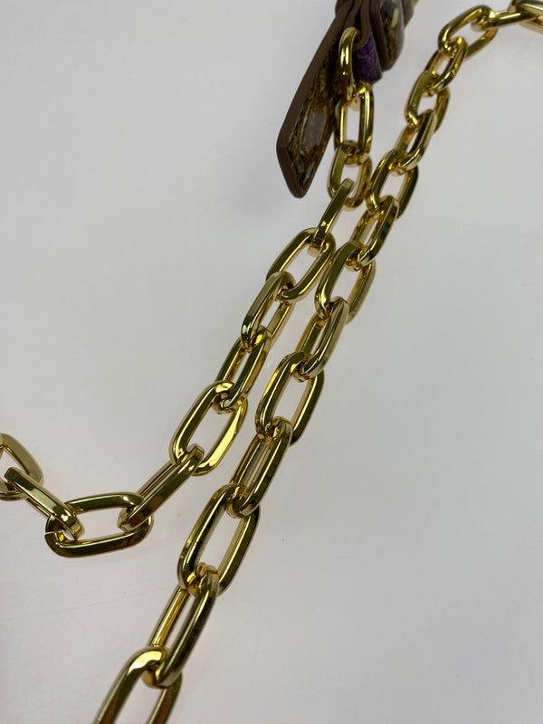 【中古品】【レディース】 VIVIENNE WESTWOOD ヴィヴィアンウエストウッド SHOULDER BAG チェーン ショルダーバッグ カバン 188-260907-yn-09-min カラー：パープル/ベージュ/ブラウン 万代Net店