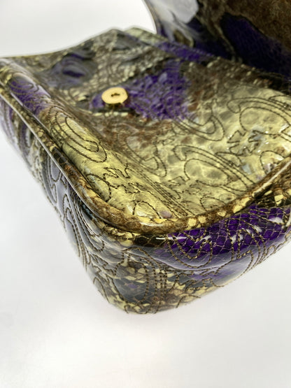 【中古品】【レディース】 VIVIENNE WESTWOOD ヴィヴィアンウエストウッド SHOULDER BAG チェーン ショルダーバッグ カバン 188-260907-yn-09-min カラー：パープル/ベージュ/ブラウン 万代Net店