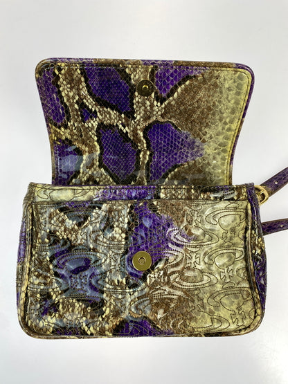 【中古品】【レディース】 VIVIENNE WESTWOOD ヴィヴィアンウエストウッド SHOULDER BAG チェーン ショルダーバッグ カバン 188-260907-yn-09-min カラー：パープル/ベージュ/ブラウン 万代Net店