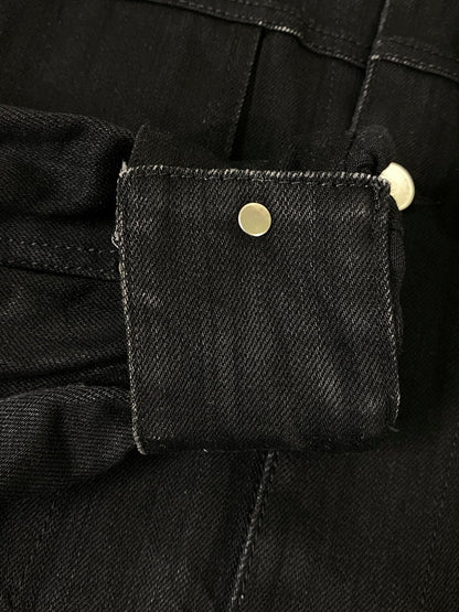 【中古品】【メンズ】 RAF SIMONS ラフシモンズ JOY DIVISION OVERSIZE DENIM JACKET 181-723 18SS ジョイ ディヴィジョン オーバーサイズ デニム ジャケット Gジャン パンクバンド 141-260901-em-32-min サイズ：S カラー：ブラック 万代Net店
