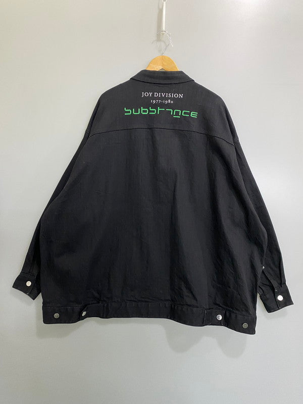 【中古品】【メンズ】 RAF SIMONS ラフシモンズ JOY DIVISION OVERSIZE DENIM JACKET 181-723 18SS ジョイ ディヴィジョン オーバーサイズ デニム ジャケット Gジャン パンクバンド 141-260901-em-32-min サイズ：S カラー：ブラック 万代Net店