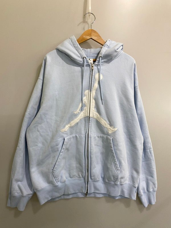 【中古品】【メンズ】 SUPREME シュプリーム × JORDAN ジョーダン HOODED SWEATSHIRT フーデッド スウェットシャツ メンズ ジップアップ フーディー 149-260901-em-35-min サイズ：L カラー：LIGHT BLUE 万代Net店