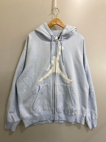【中古品】【メンズ】 SUPREME シュプリーム × JORDAN ジョーダン HOODED SWEATSHIRT フーデッド スウェットシャツ メンズ ジップアップ フーディー 149-260901-em-35-min サイズ：L カラー：LIGHT BLUE 万代Net店