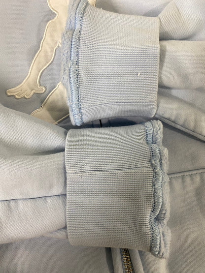 【中古品】【メンズ】 SUPREME シュプリーム × JORDAN ジョーダン HOODED SWEATSHIRT フーデッド スウェットシャツ メンズ ジップアップ フーディー 149-260901-em-35-min サイズ：L カラー：LIGHT BLUE 万代Net店