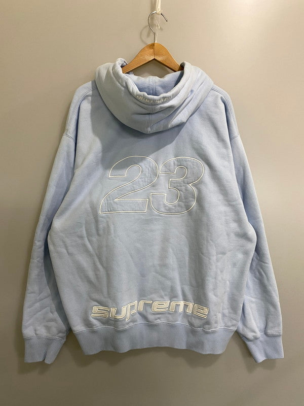 【中古品】【メンズ】 SUPREME シュプリーム × JORDAN ジョーダン HOODED SWEATSHIRT フーデッド スウェットシャツ メンズ ジップアップ フーディー 149-260901-em-35-min サイズ：L カラー：LIGHT BLUE 万代Net店