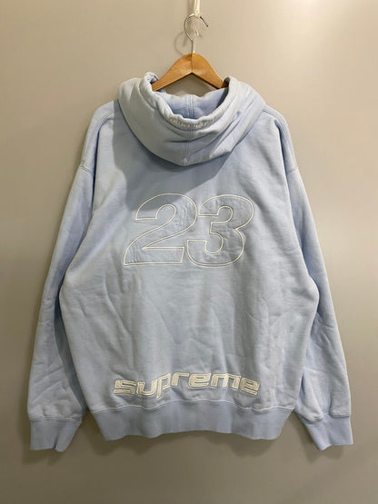 【中古品】【メンズ】 SUPREME シュプリーム × JORDAN ジョーダン HOODED SWEATSHIRT フーデッド スウェットシャツ メンズ ジップアップ フーディー 149-260901-em-35-min サイズ：L カラー：LIGHT BLUE 万代Net店