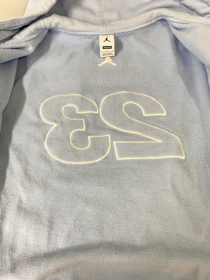 【中古品】【メンズ】 SUPREME シュプリーム × JORDAN ジョーダン HOODED SWEATSHIRT フーデッド スウェットシャツ メンズ ジップアップ フーディー 149-260901-em-35-min サイズ：L カラー：LIGHT BLUE 万代Net店