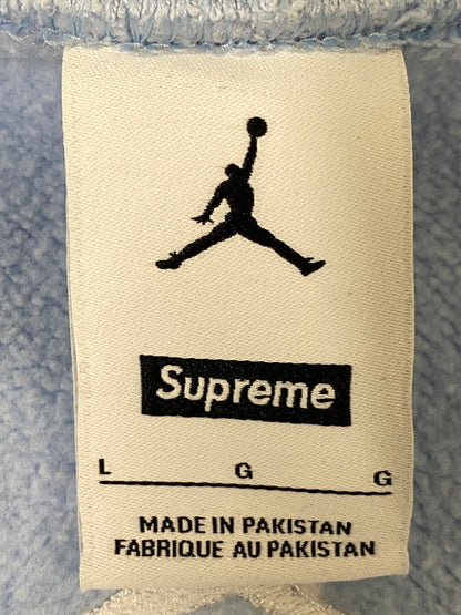 【中古品】【メンズ】 SUPREME シュプリーム × JORDAN ジョーダン HOODED SWEATSHIRT フーデッド スウェットシャツ メンズ ジップアップ フーディー 149-260901-em-35-min サイズ：L カラー：LIGHT BLUE 万代Net店