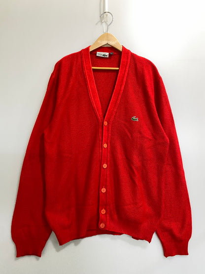【現状渡し品】【メンズ】 LACOSTE ラコステ フランス製 CARDIGAN カーディガン メンズ トップス 146-260901-em-46-min サイズ：2 カラー：レッド 万代Net店