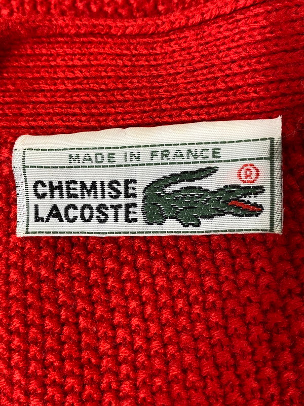 【現状渡し品】【メンズ】 LACOSTE ラコステ フランス製 CARDIGAN カーディガン メンズ トップス 146-260901-em-46-min サイズ：2 カラー：レッド 万代Net店