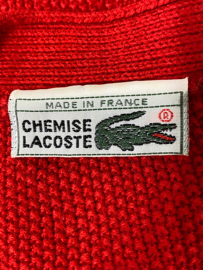 【現状渡し品】【メンズ】 LACOSTE ラコステ フランス製 CARDIGAN カーディガン メンズ トップス 146-260901-em-46-min サイズ：2 カラー：レッド 万代Net店