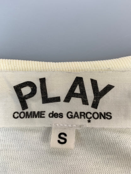 【現状渡し品】【メンズ】 PLAY COMME DES GARCONS プレイコムデギャルソン BLACK HEART LOGO S/S TEE ブラック ハート ロゴ ショートスリーブ 半袖 Tシャツ メンズ トップス 140-260904-em-62-min サイズ：S カラー：ホワイト 万代Net店
