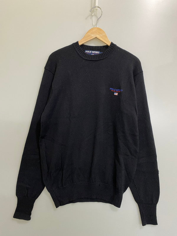 【現状渡し品】【メンズ】 POLO SPORT ポロスポーツ LOGO KNIT ロゴ ニット メンズ トップス セーター 146-260901-em-47-min サイズ：Ｌ カラー：ブラック 万代Net店