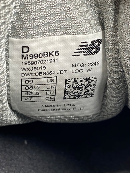 【中古品】【メンズ】 NEW BALANCE ニューバランス M990BK6 990V6 HEEL NB LOGO ヒール NB ロゴ ローカット スニーカー 靴 162-260902-jt-17-min サイズ：US９ 27.0cm カラー： BLACK 万代Net店