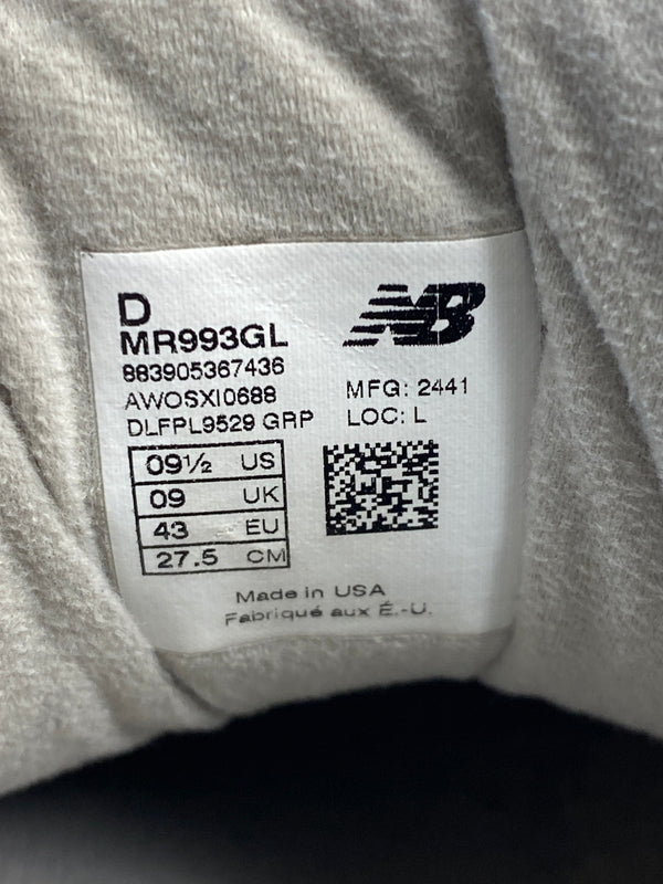 【中古品】【メンズ】 NEW BALANCE ニューバランス MR993GL 993 ローカット スニーカー 靴 162-260902-jt-16-min サイズ：US 9 1/2 27.5cm カラー： GRAY 万代Net店