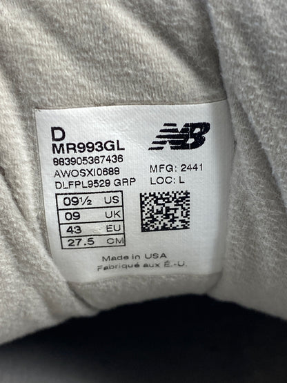 【中古品】【メンズ】 NEW BALANCE ニューバランス MR993GL 993 ローカット スニーカー 靴 162-260902-jt-16-min サイズ：US 9 1/2 27.5cm カラー： GRAY 万代Net店