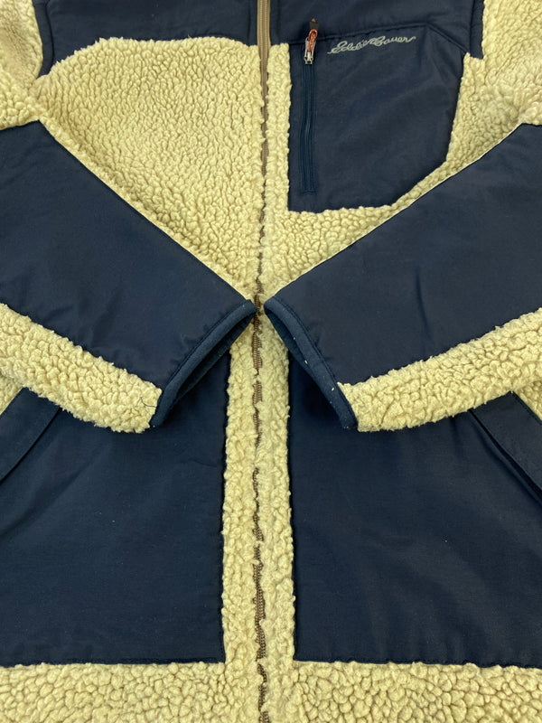 【中古品】【メンズ】 EDDIE BAUER エディー バウアー ボア フリース ジャケット アウター 33-0323 144-260912-hu-55-min サイズ：XS カラー：ベージュ/ネイビー 万代Net店