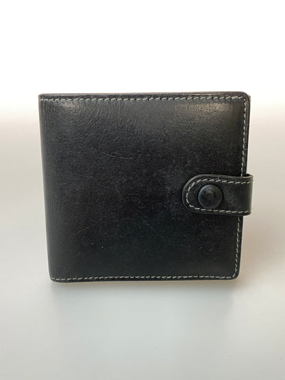 【中古品】【メンズ】 PORTER ポーター LEATHER WALLET 二つ折り レザーウォレット 財布 201-260905-yn-03-min カラー：ブラック 万代Net店