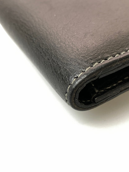 【中古品】【メンズ】 PORTER ポーター LEATHER WALLET 二つ折り レザーウォレット 財布 201-260905-yn-03-min カラー：ブラック 万代Net店