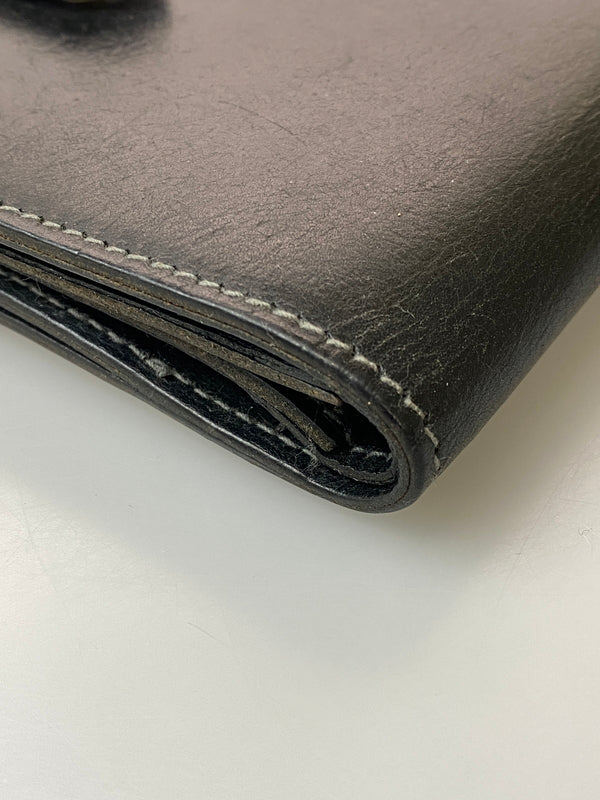 【中古品】【メンズ】 PORTER ポーター LEATHER WALLET 二つ折り レザーウォレット 財布 201-260905-yn-03-min カラー：ブラック 万代Net店