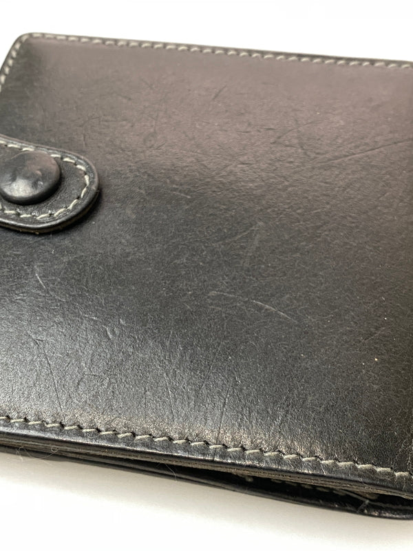 【中古品】【メンズ】 PORTER ポーター LEATHER WALLET 二つ折り レザーウォレット 財布 201-260905-yn-03-min カラー：ブラック 万代Net店